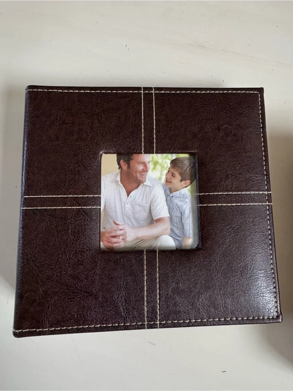 Set Classic Dark Brown Faux Leather Photo Album w/ Window 50 pages holds 100 4x6